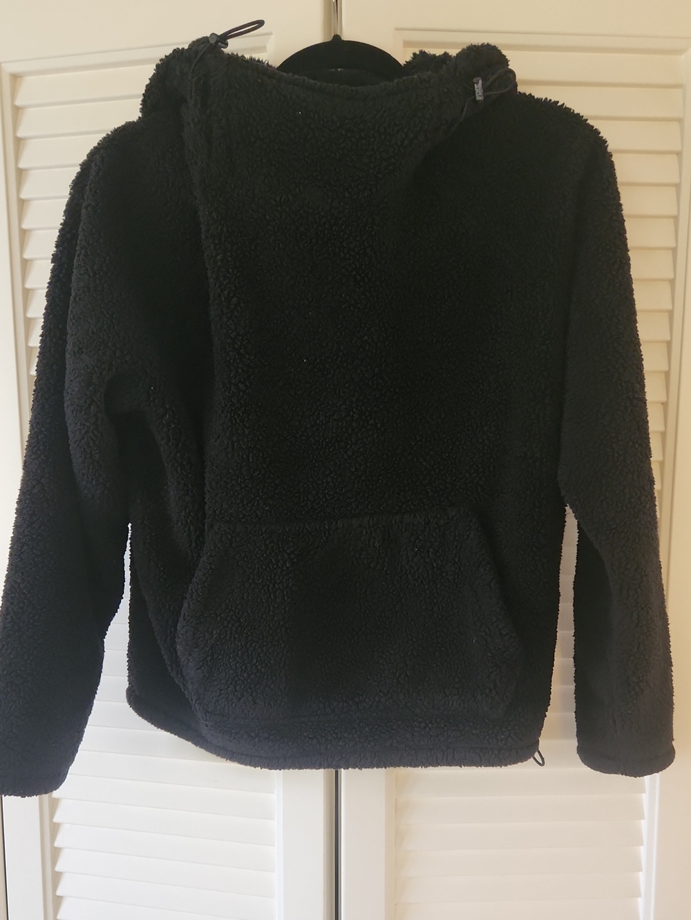 PINK Victoria's Secret Black Sherpa Puffer Hoodie